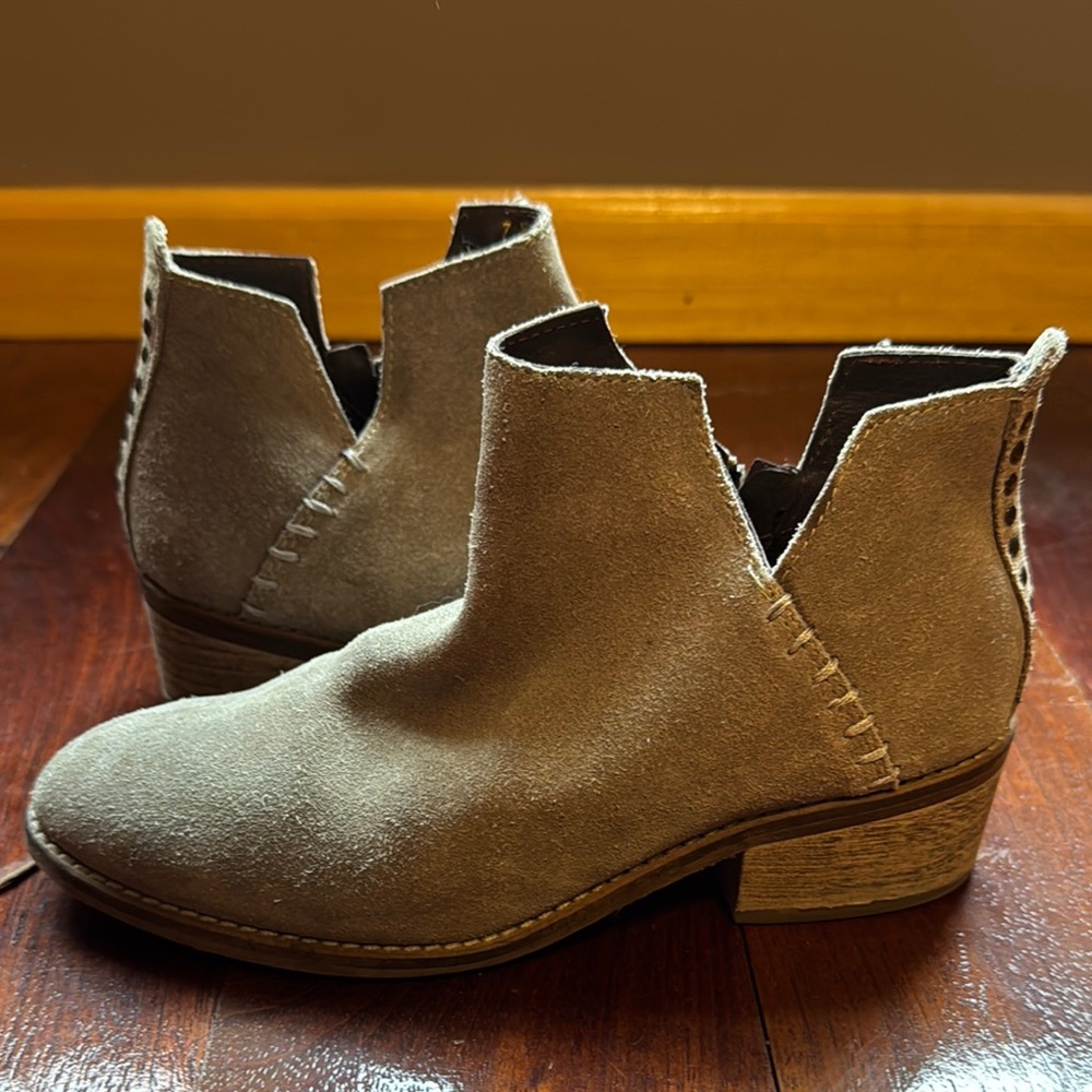 Diba Tan Ankle Booties with Elastic Panels